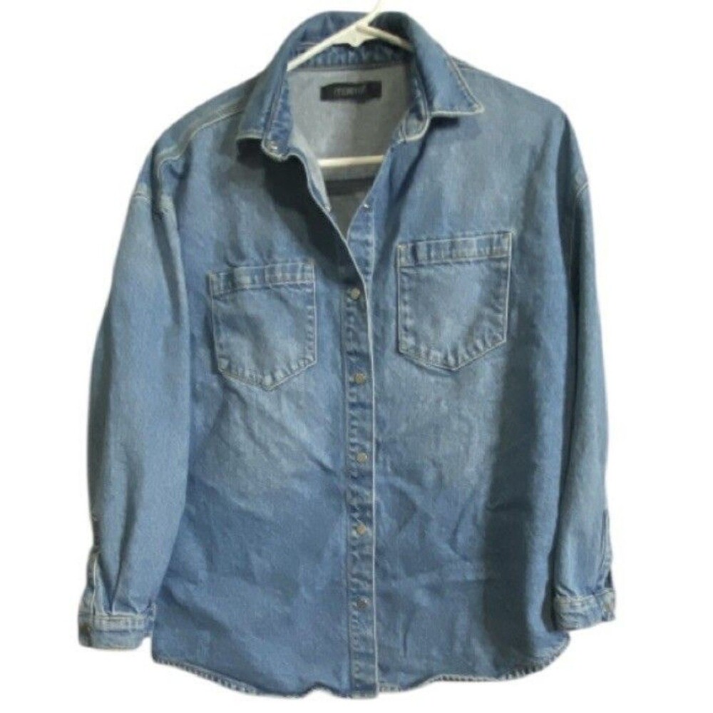 Mavi Denim Briana Western Shirt Women S Blue Snap Front Country 100% Cotton